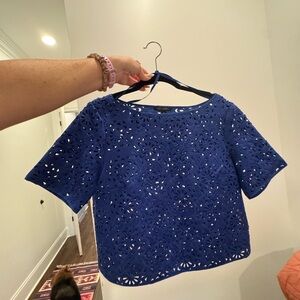 Banana Republic Royal Blue Lace Blouse